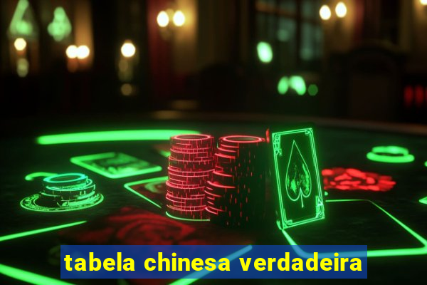 tabela chinesa verdadeira